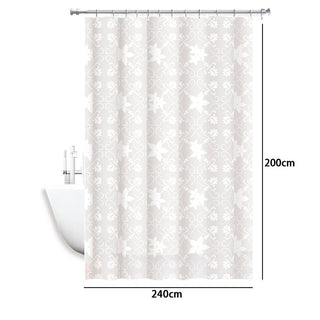Tenda doccia impermeabile PVC 12 ganci motivo fiori varie misure