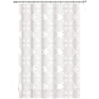 Tenda doccia impermeabile PVC 12 ganci motivo fiori varie misure
