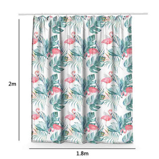 Tenda doccia impermeabile PVC 180x200 cm 12 ganci motivo fenicotteri
