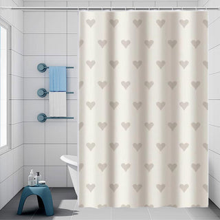 Tenda doccia impermeabile PVC 200x240 cm 12 ganci motivo  cuori