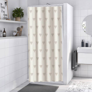 Tenda doccia impermeabile PVC 200x240 cm 12 ganci motivo  cuori
