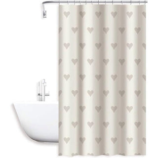 Tenda doccia impermeabile PVC 200x240 cm 12 ganci motivo  cuori