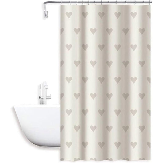 Tenda moderna per doccia vasca da bagno impermeabile pvc 12 ganci decorata con cuori 200x240 cm