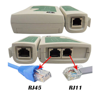 Tester cavi rete LAN RJ-45 RJ-11 RJ-12 Cat-5 USB con 9 LED verifica