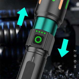 Torcia led cob 200 mt dimmerabile lampada ricaricabile con zoom