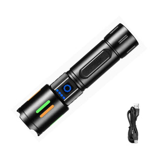 Torcia led cob 200 mt dimmerabile lampada ricaricabile con zoom