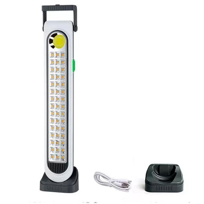 Torcia emergenza ricaricabile con pannello solare lampada aa 45 led più 1 led cob tripla colorazione di luce power bank