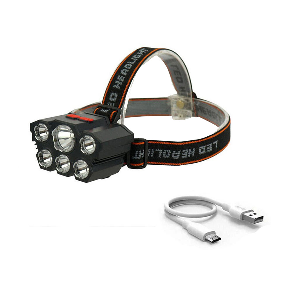 Torcia ricaricabile a 6 led dimmerabile lampada frontale inclinabile ricaricabile con usb torcia per campeggio pesca