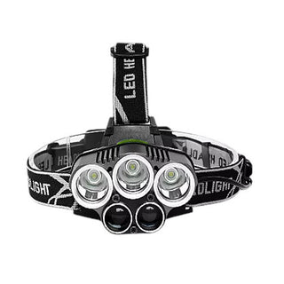 Torcia frontale ricaricabile 5 led 3 luce bianca 2 blu 5 modalità luce