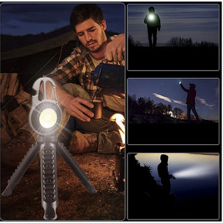 Torcia ricaricabile multiuso 6 modalità di illuminazione + cavalletto