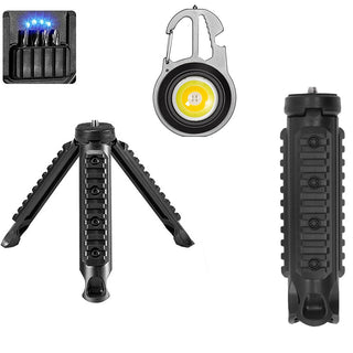 Torcia ricaricabile multiuso 6 modalità di illuminazione + cavalletto