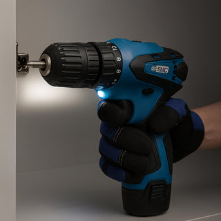 Trapano avvitatore elettrico 2 batterie 48v 24 accessori con valigetta