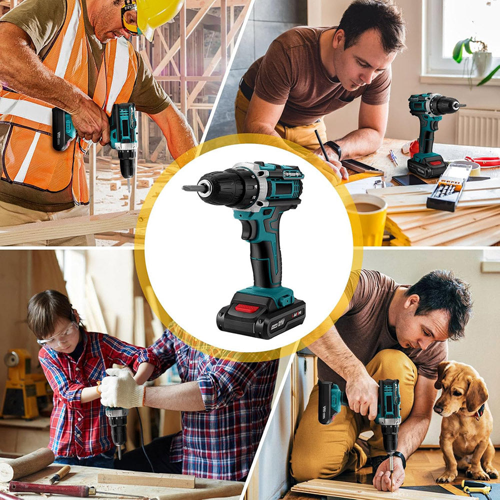 Trapano elettrico ricaricabile con motore brushless avvitatore cordless con doppia batteria 48v con 22 accessori in valigetta