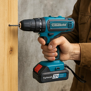 Trapano avvitatore 2 batterie 18V due velocità con accessori