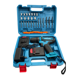 Trapano avvitatore 2 batterie 18V due velocità con accessori