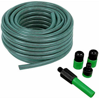 Tubo irrigazione da giardino in pvc verde con accessori 15 20 metri