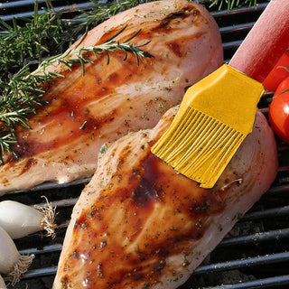 3 utensili barbecue coltello forchettone in acciaio pennello silicone