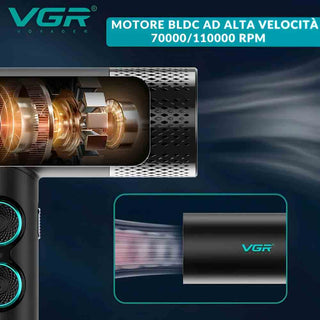 Ascugacapelli VGR 1900W display motore BLDC temperatura regolabile