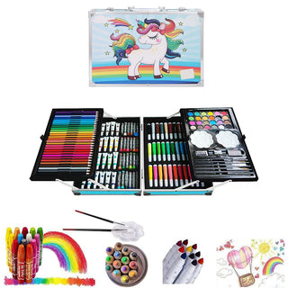 Set valigetta artista 145 pezzi colori pittura per bimbo bimba