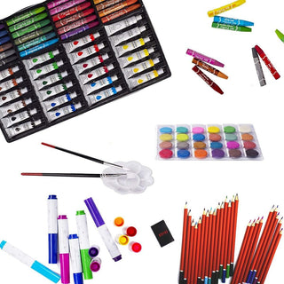 Set valigetta artista 145 pezzi colori pittura per bimbo bimba