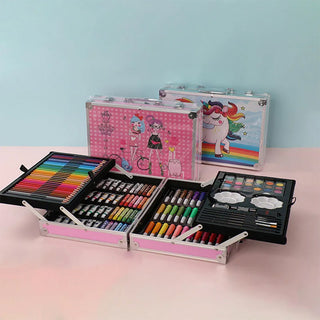 Set valigetta artista 145 pezzi colori pittura per bimbo bimba