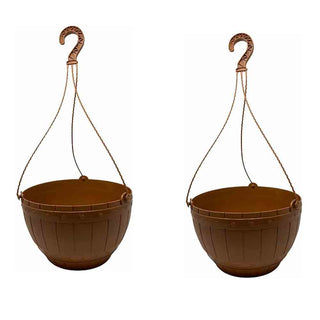 Set 2 portapiante a sospensione in plastica con gancio Ø26 cm