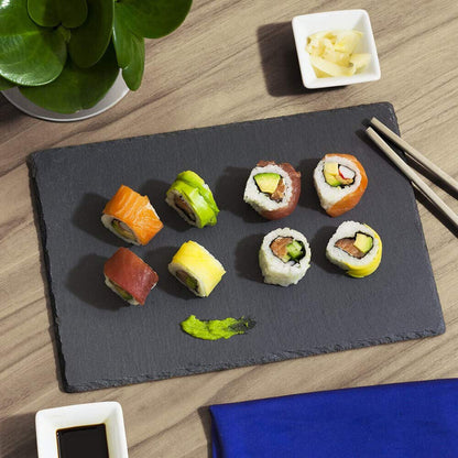 Vassoio da portata in ardesia rettangolare 30x15 cm piatto per servire finger food sushi formaggi vassoio aperitivo