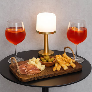 Vassoio rettangolare in legno manici in canapa per aperitivo 40x24 cm