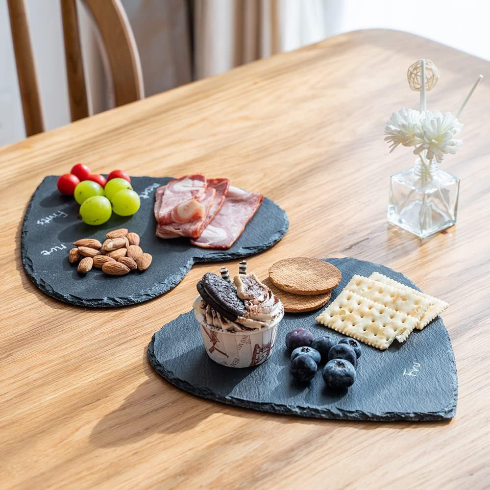 Vassoio da portata a cuore in ardesia piatto in pietra per aperitivo finger food sughi formaggi antipasto tagliere per aperitivo buffet da cucina bar
