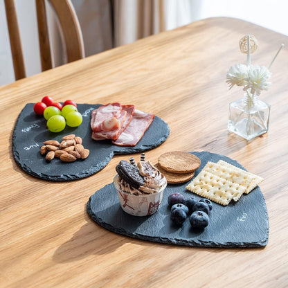 Vassoio da portata a cuore in ardesia piatto in pietra per aperitivo finger food sughi formaggi antipasto tagliere per aperitivo buffet da cucina bar