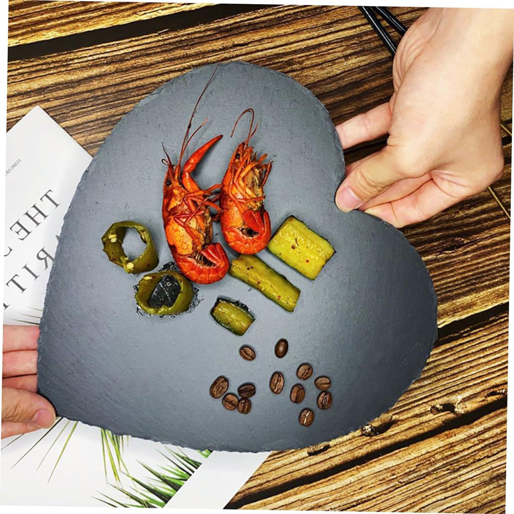 Vassoio da portata a cuore in ardesia piatto in pietra per aperitivo finger food sughi formaggi antipasto tagliere per aperitivo buffet da cucina bar