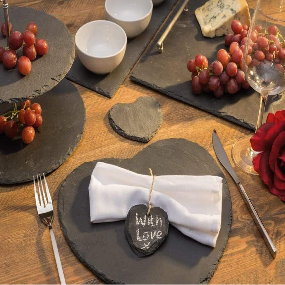 Vassoio da portata a cuore in ardesia piatto in pietra per aperitivo finger food sughi formaggi antipasto tagliere per aperitivo buffet da cucina bar