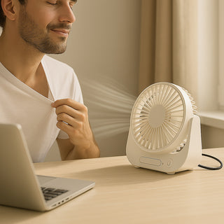Ventilatore con pannello solare 3 velocità ricaricabile