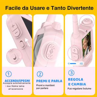 Coppia di Video Walkie Talkie per bambini ricaricabile videochiamata