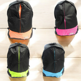 Zaino unisex nero con fasce colorate per viaggi scuola sport
