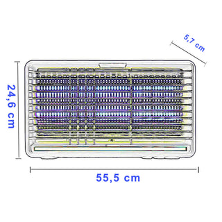 Zanzariera elettrica 2 neon LED UV 12W catenella e vaschetta raccogli