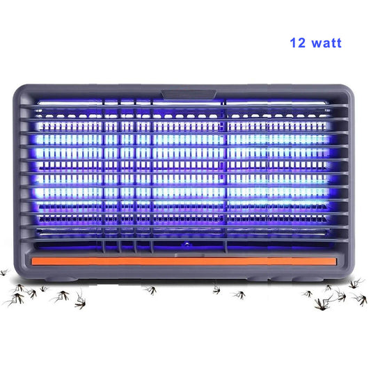 Zanzariera elettrica con neon a led uv 2x6 watt anti zanzara 12 watt con catenella per appendere vaschetta raccogli zanzare